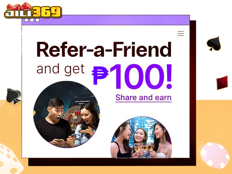 Jolibet Free Register Bonus - Refer Friend ₱100